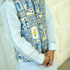 The Tropical Print Pure Satin Koti Pure Linen Kurta Pajama Set
