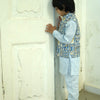 The Tropical Print Pure Satin Koti Pure Linen Kurta Pajama Set