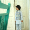 The Tropical Print Pure Satin Koti Pure Linen Kurta Pajama Set
