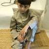Glowing Dragon Fly Handwork Pure Silk Koti Kurta Pajama Set