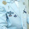 Flying Fighters Handworked Pure Linen Blazer Set
