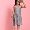 TopSkirt Styled Dino Print Pure Linen Dress - Funny Bones Clothings