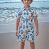 Baby Shark Print Vestiario's Blend Linen Co-ords - Funny Bones Clothings