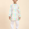 Pinapple Print Vestiario's Blend Linen Kurta Pajama Set - Funny Bones Clothings