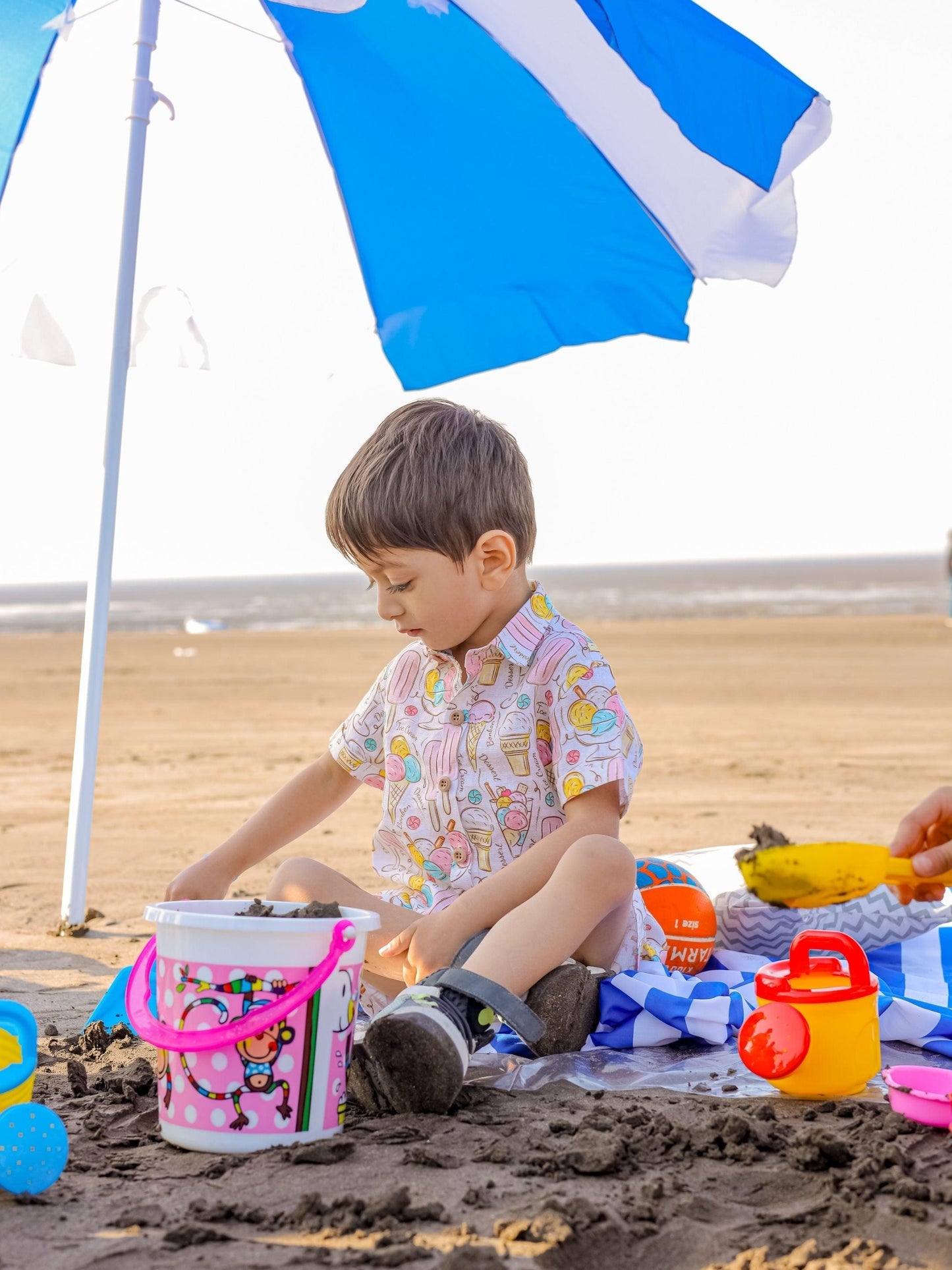 Ice Cream and Candies Print Pure Linen Shirt