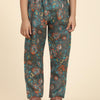 Dark flowers Print Pure Linen Kurta and Pajama Set - Funny Bones Clothings