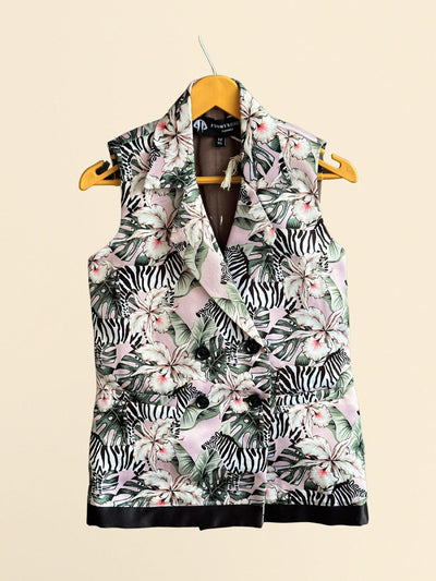 Zebra Print Satin Blazer Dress - Funny Bones Clothings