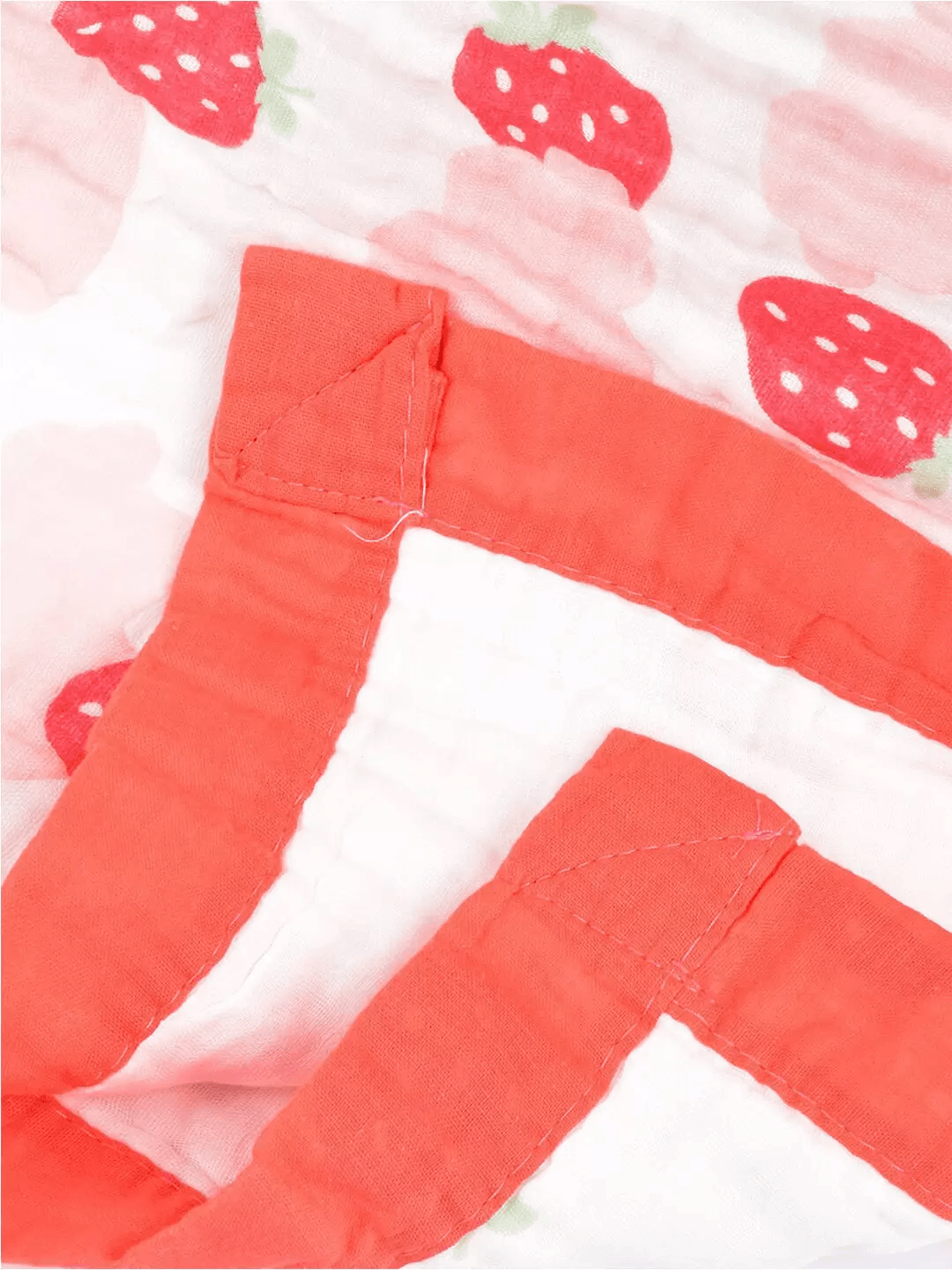 Strawberry Print 100% Soft Cotton Muslin Blanket (Pack of 1) - Funny Bones Clothings