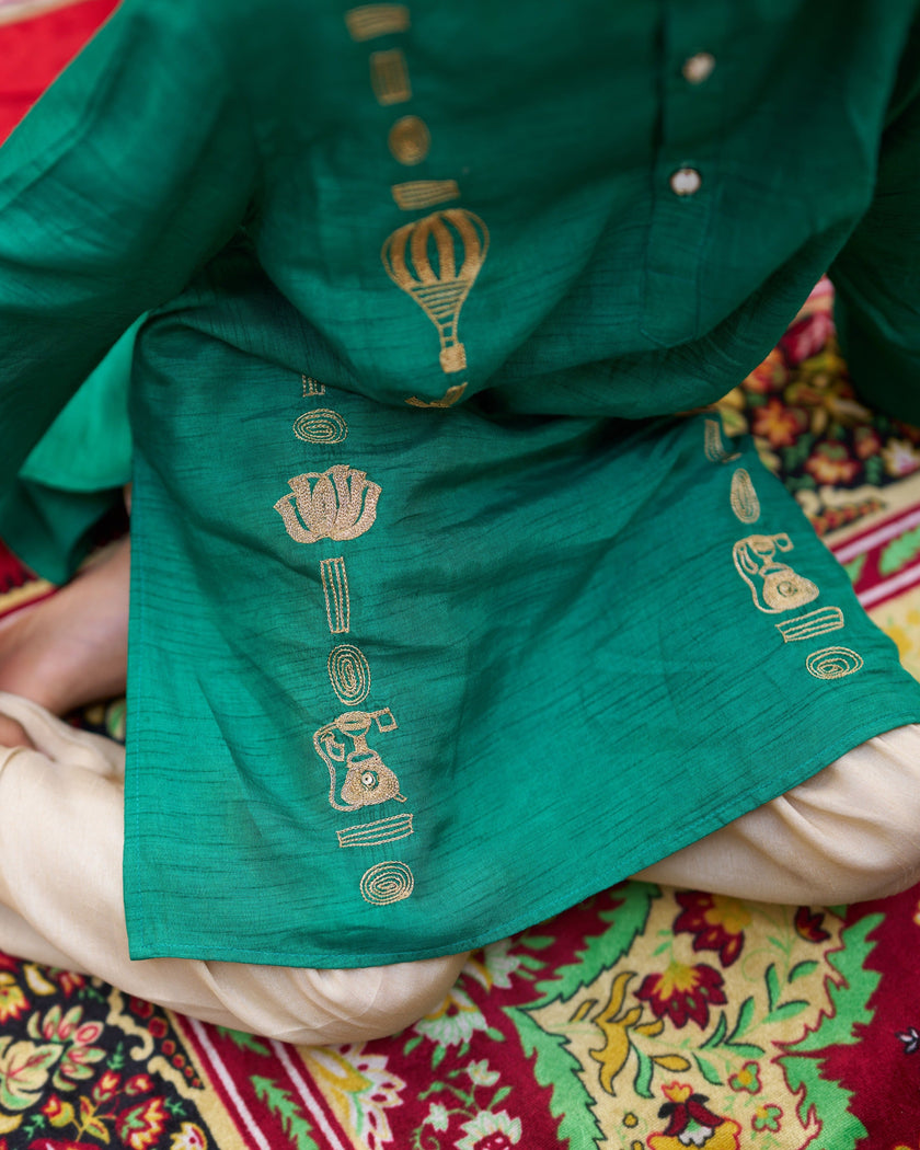 The Storyteller Pure Silk  Kurta Pajama Set