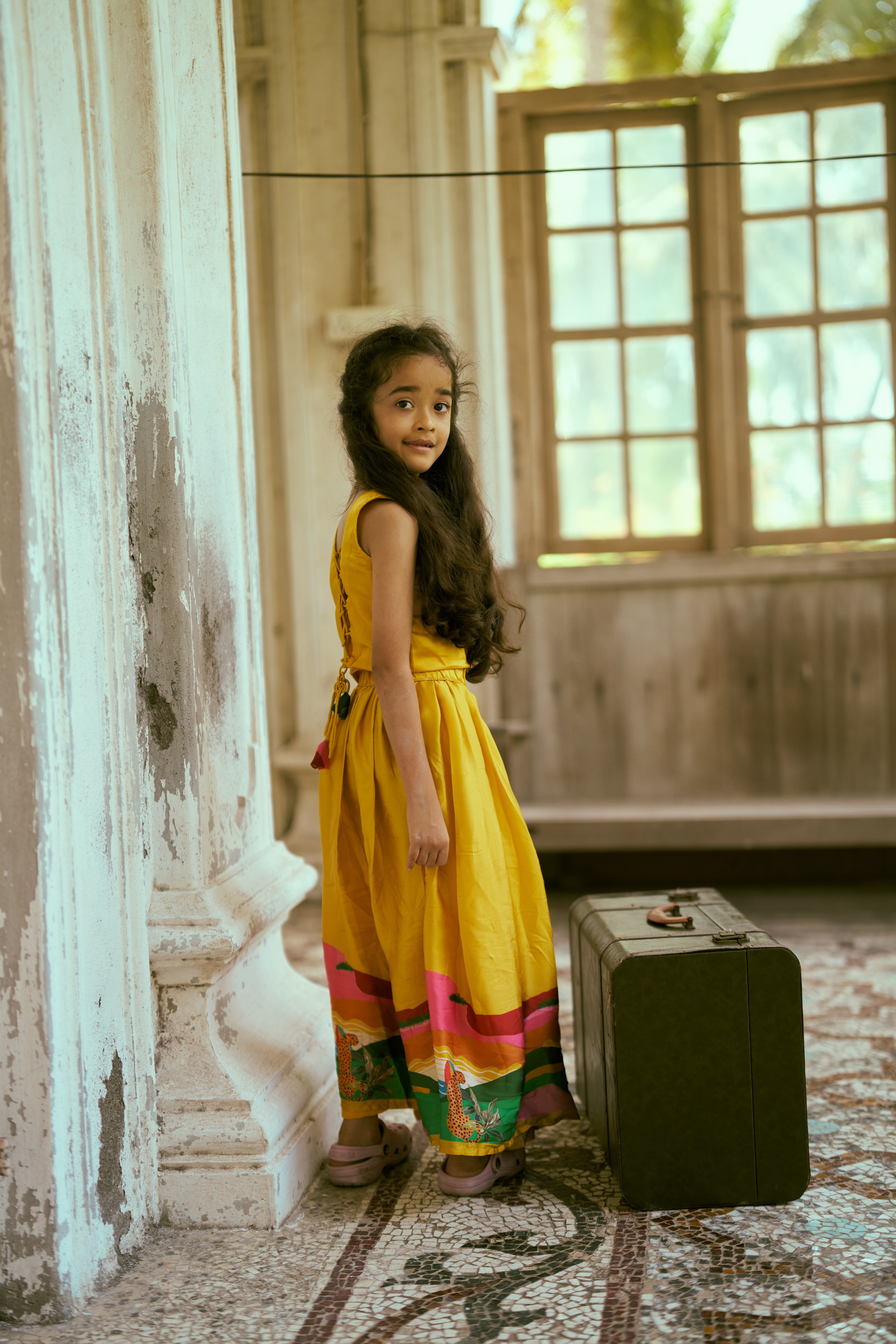 Golden Savanna Top Skirt Pure Satin Silk Dress