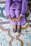 Lavender Ragas Pure Silk Girls Kurti Palazzo Set