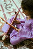Lavender Ragas Pure Silk Girls Kurti Palazzo Set