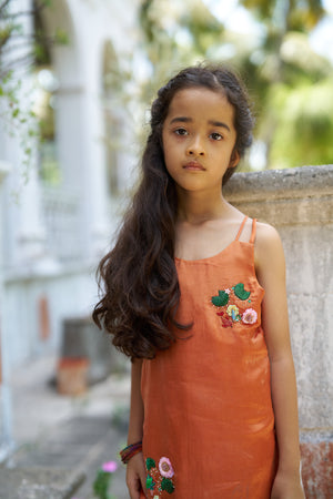 Terra Bloom Girls Pure Silk  Kurti Palazzo Set
