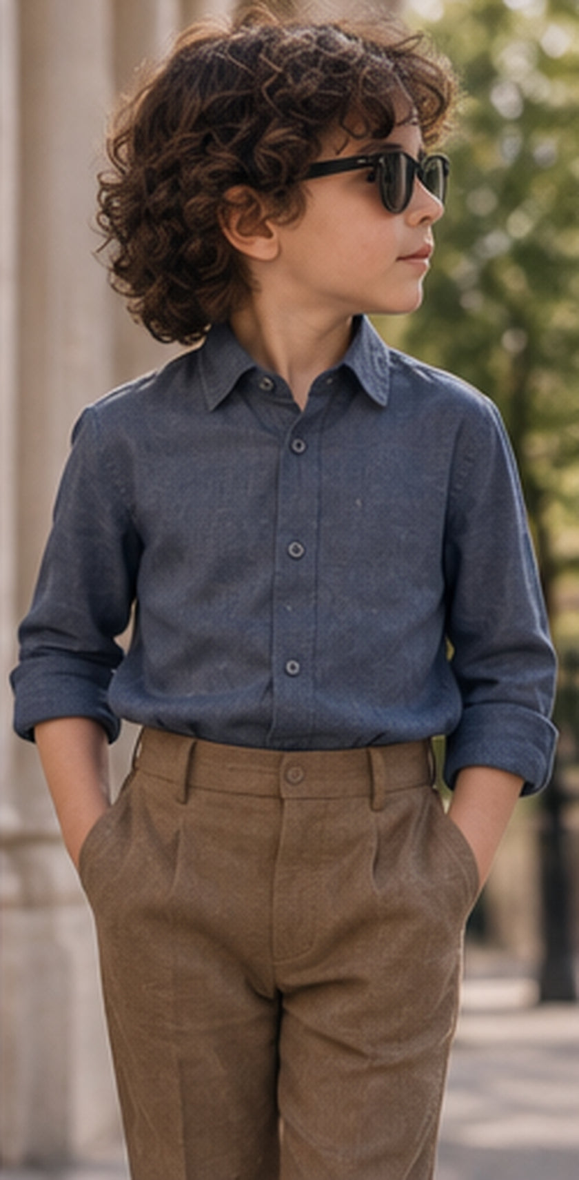 Mocha Sundowner – Pure Linen Blazer, Pants, Shirt & Bow Set