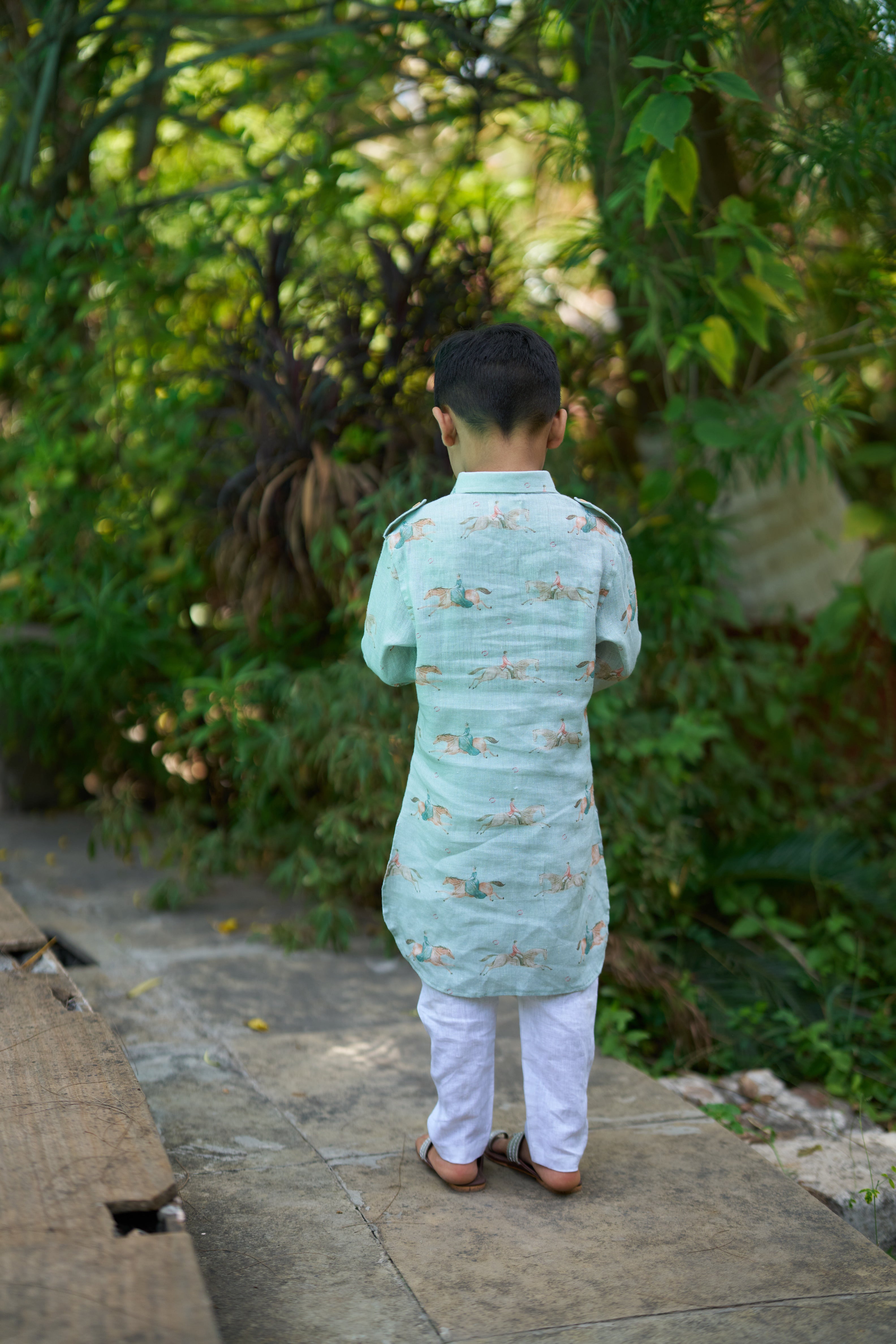 The Mare and Stallion Pure Linen Kurta Pajama Set