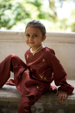 The Wanderers  Girl's Pure Silk Kurti Pants Set