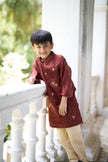The Wanderers Pure Silk Hand Embriodered Kurta Pajama Set