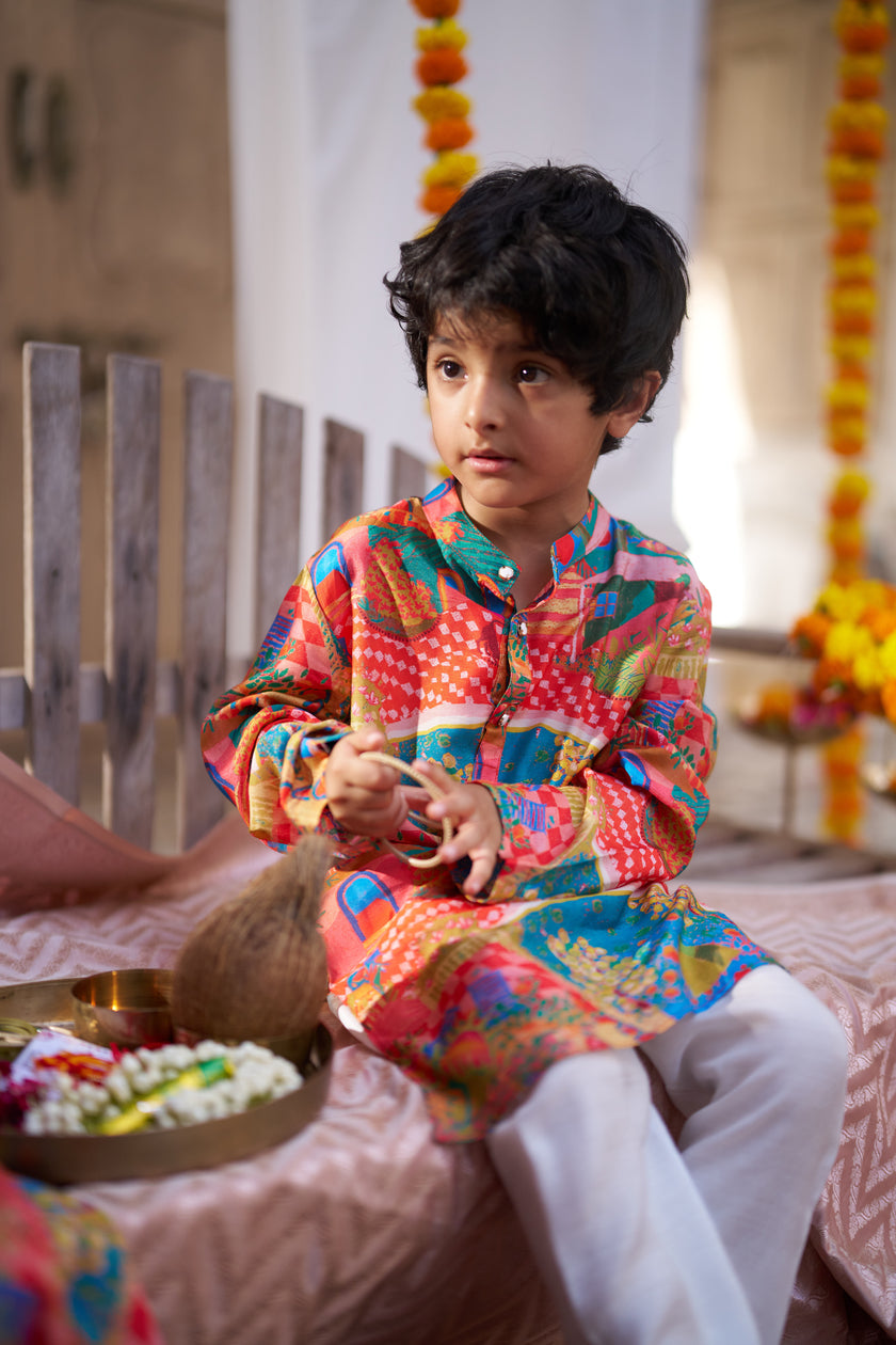 Rang Mahal Pure Muslin Silk  Kurta Pajama Set