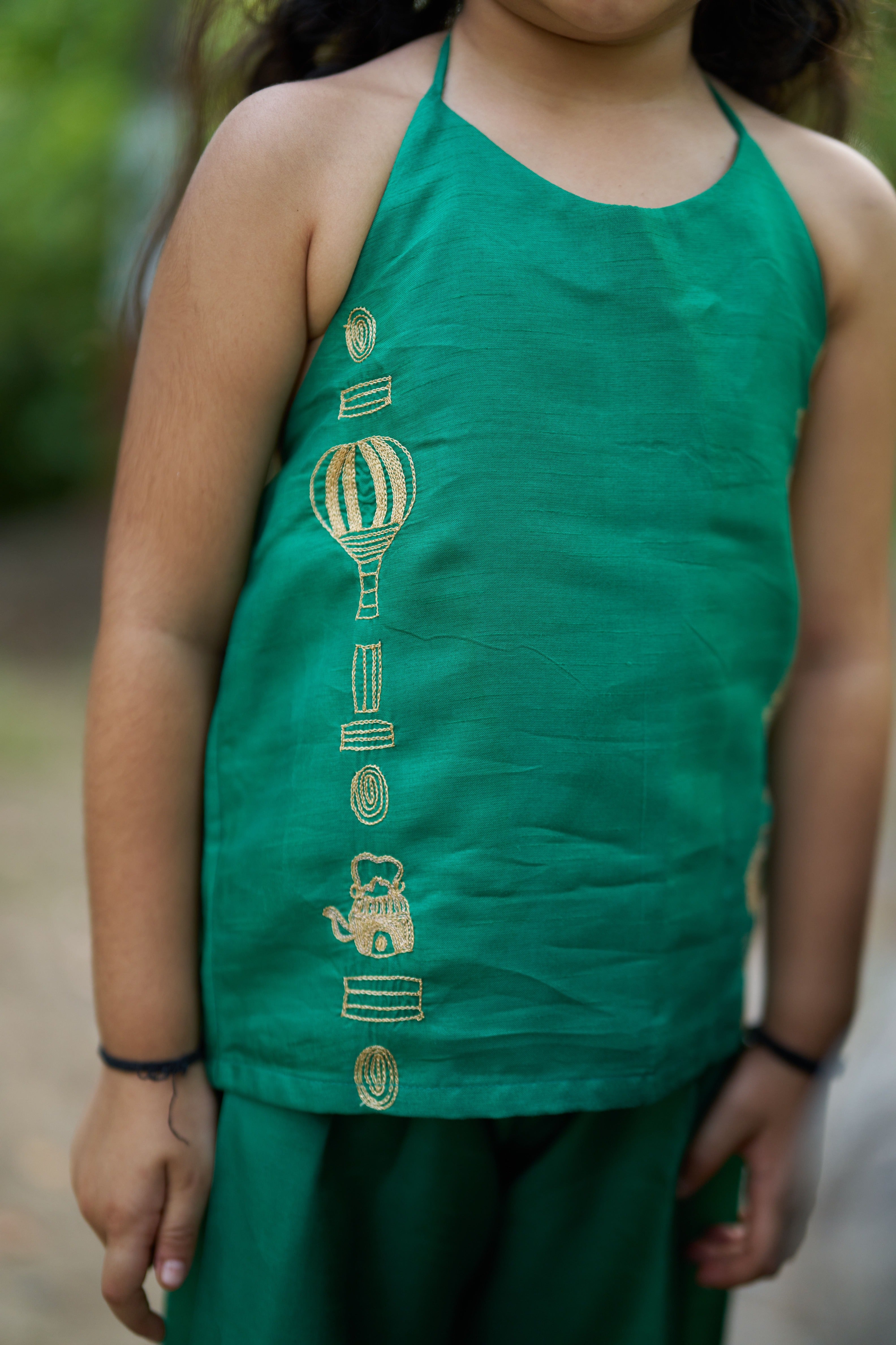 The Storyteller Pure Silk Girl's Kurti Palazzo Set