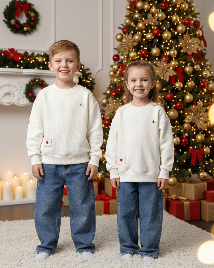 Pure Cotton Hand Threadwork Sweatshirt