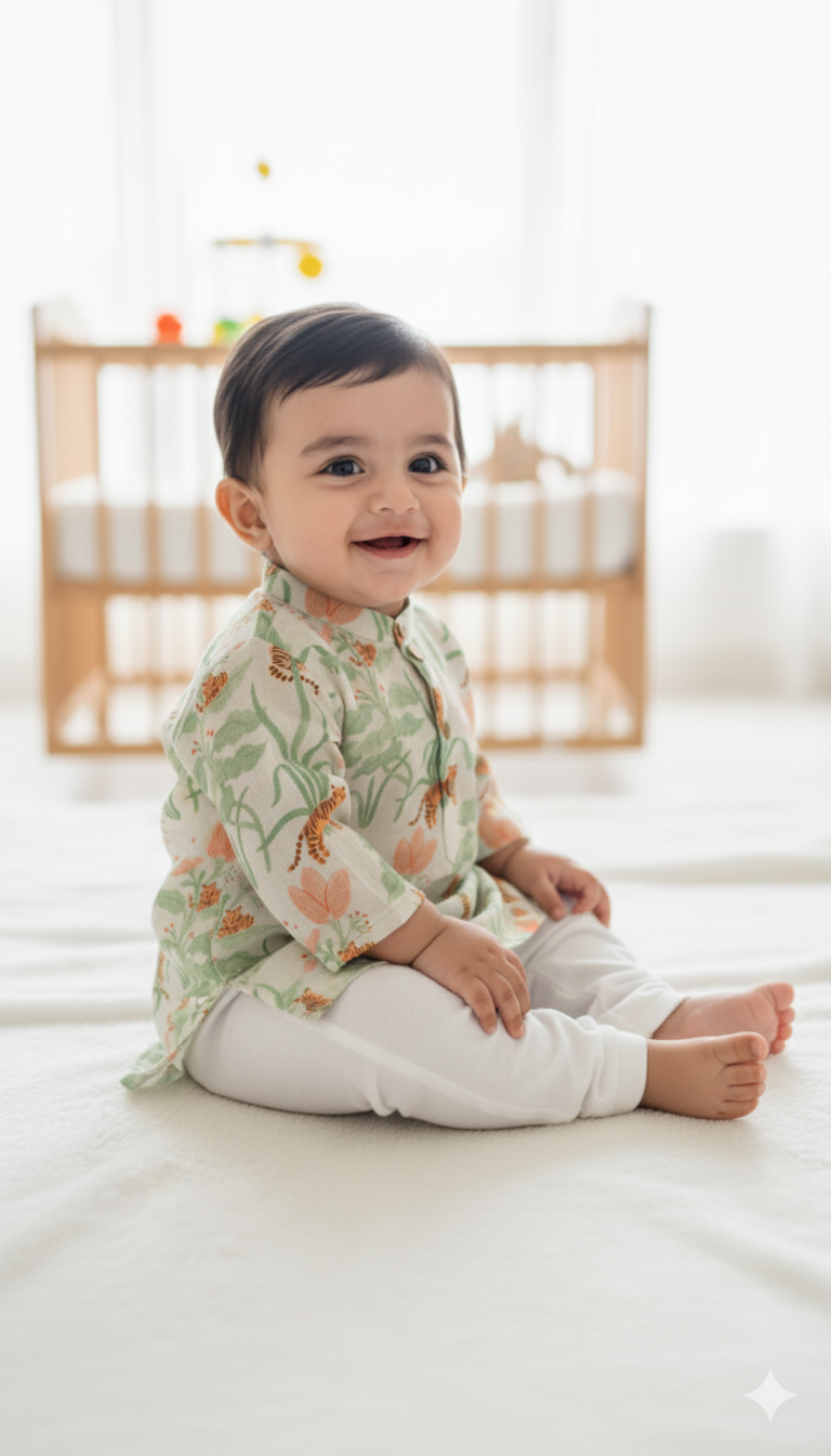 Sherwood Tales Pure Bamboo Muslin Cotton Kurta Pajama Set