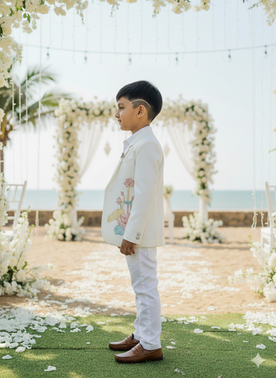Ivory Bloom Blazer Set