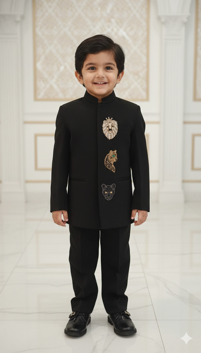 Dynasty of the Wild handwork premium Black Jodhpuri Ensemble