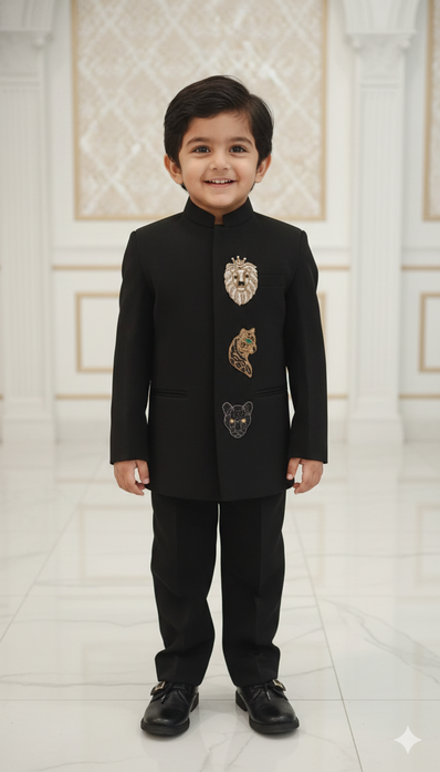Dynasty of the Wild handwork premium Black Jodhpuri Ensemble