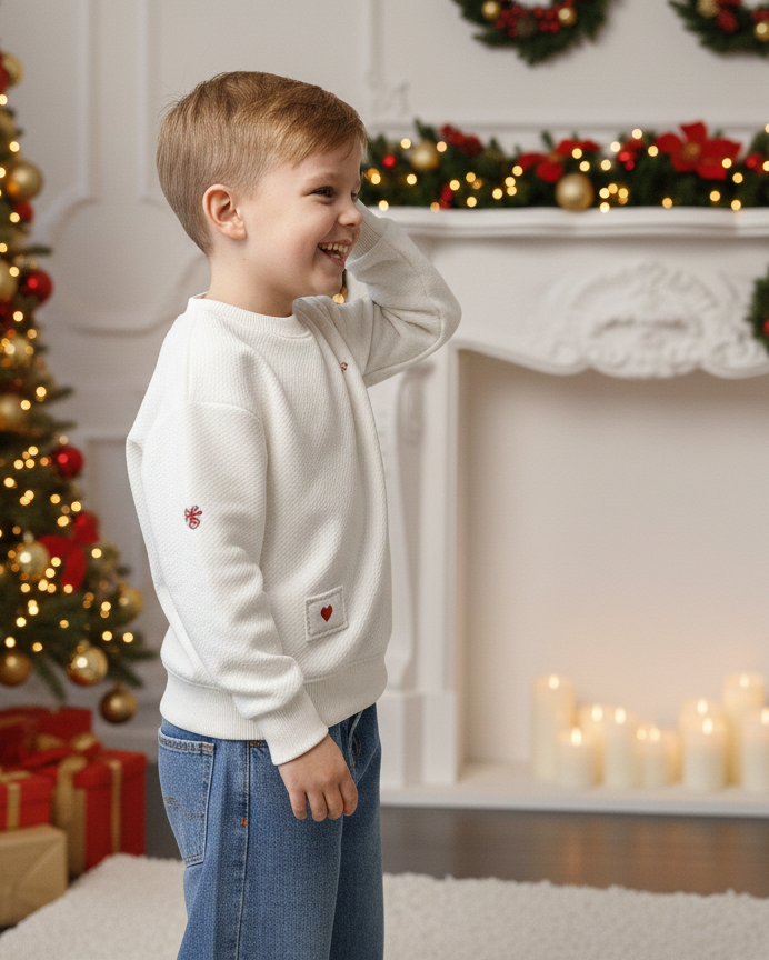 Pure Cotton Hand Threadwork Sweatshirt