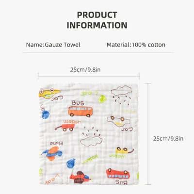 Assorted Design 100% Soft Cotton Muslin Handkerchief (Pack of 2) - Funny Bones Clothings