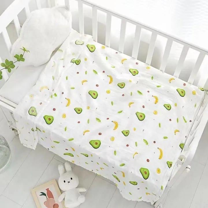 Avacado Print 100% Soft Cotton Muslin Blanket (Pack of 1) - Funny Bones Clothings
