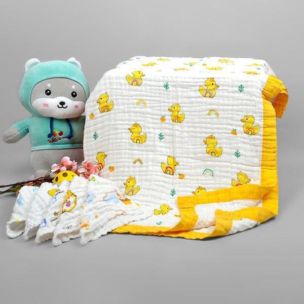 Duck Print 100% Soft Cotton Muslin Blanket (Pack of 1) - Funny Bones Clothings