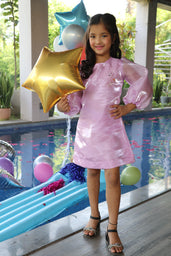 Glittering Rose Bliss Organza Girls Dress