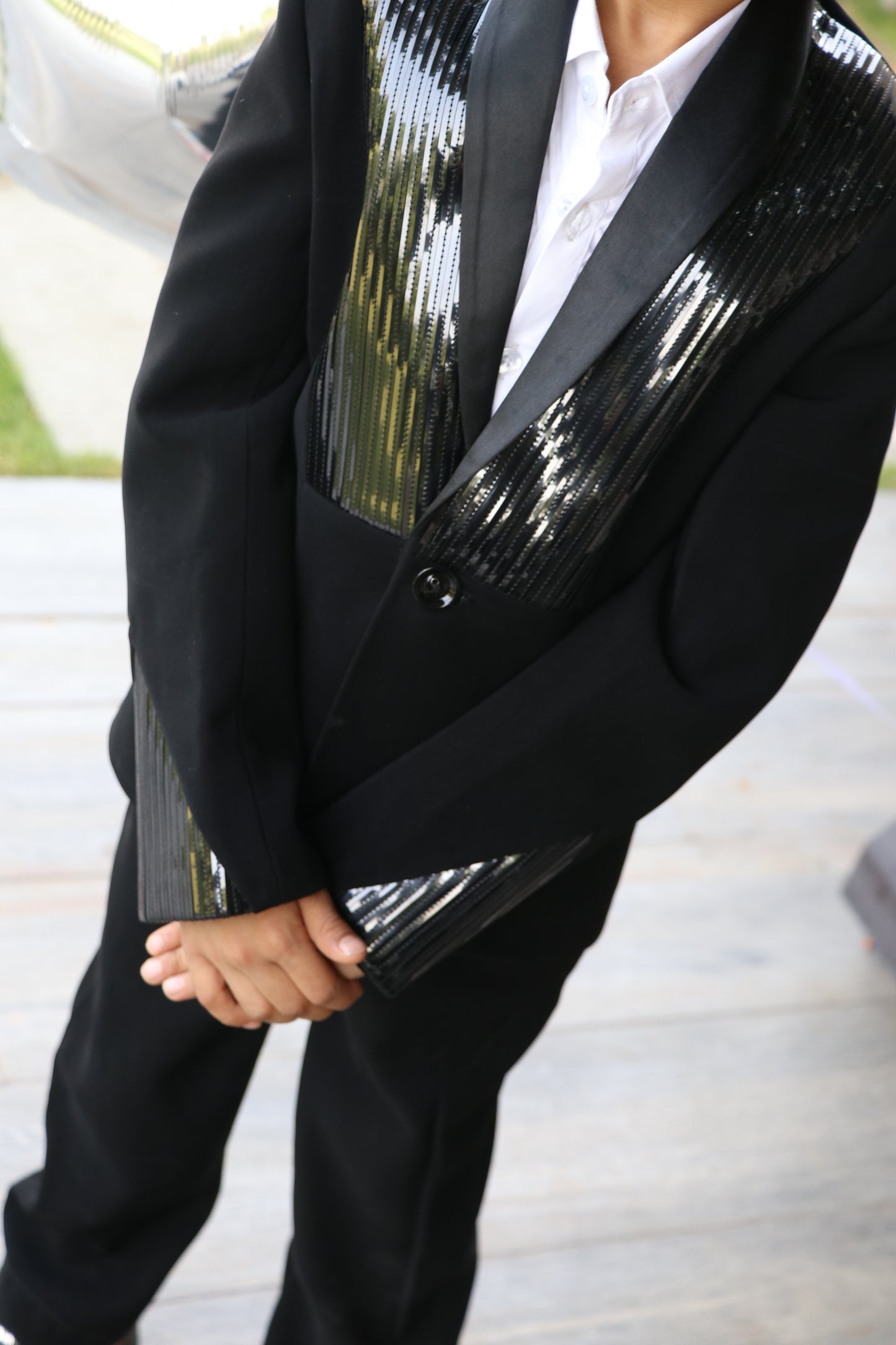 Obsidian Shine Signature Black Blazer Set