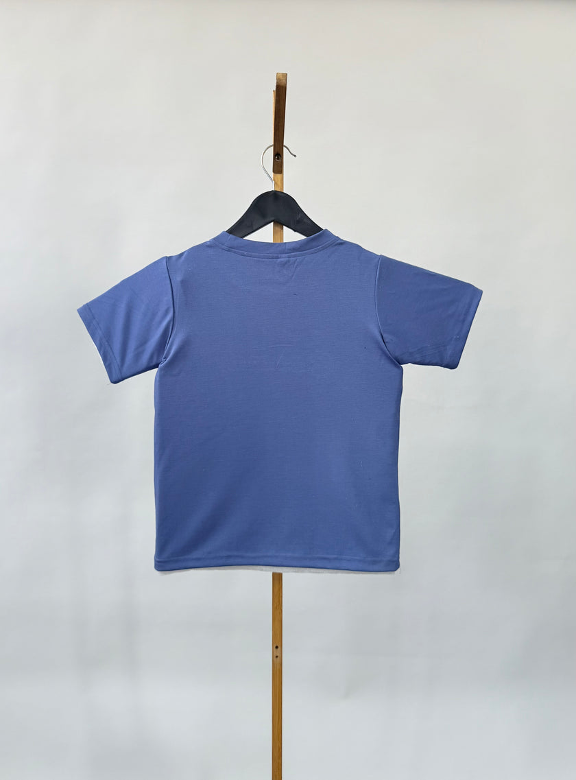 Tencel™ Fabric Pacman Inspired Embroidered Half Sleeves T-Shirt