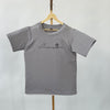 Tencel™ Fabric Dino Walking in Forest Themed Embroidered Half Sleeves T-Shirt