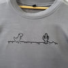 Tencel™ Fabric Dino Walking in Forest Themed Embroidered Half Sleeves T-Shirt