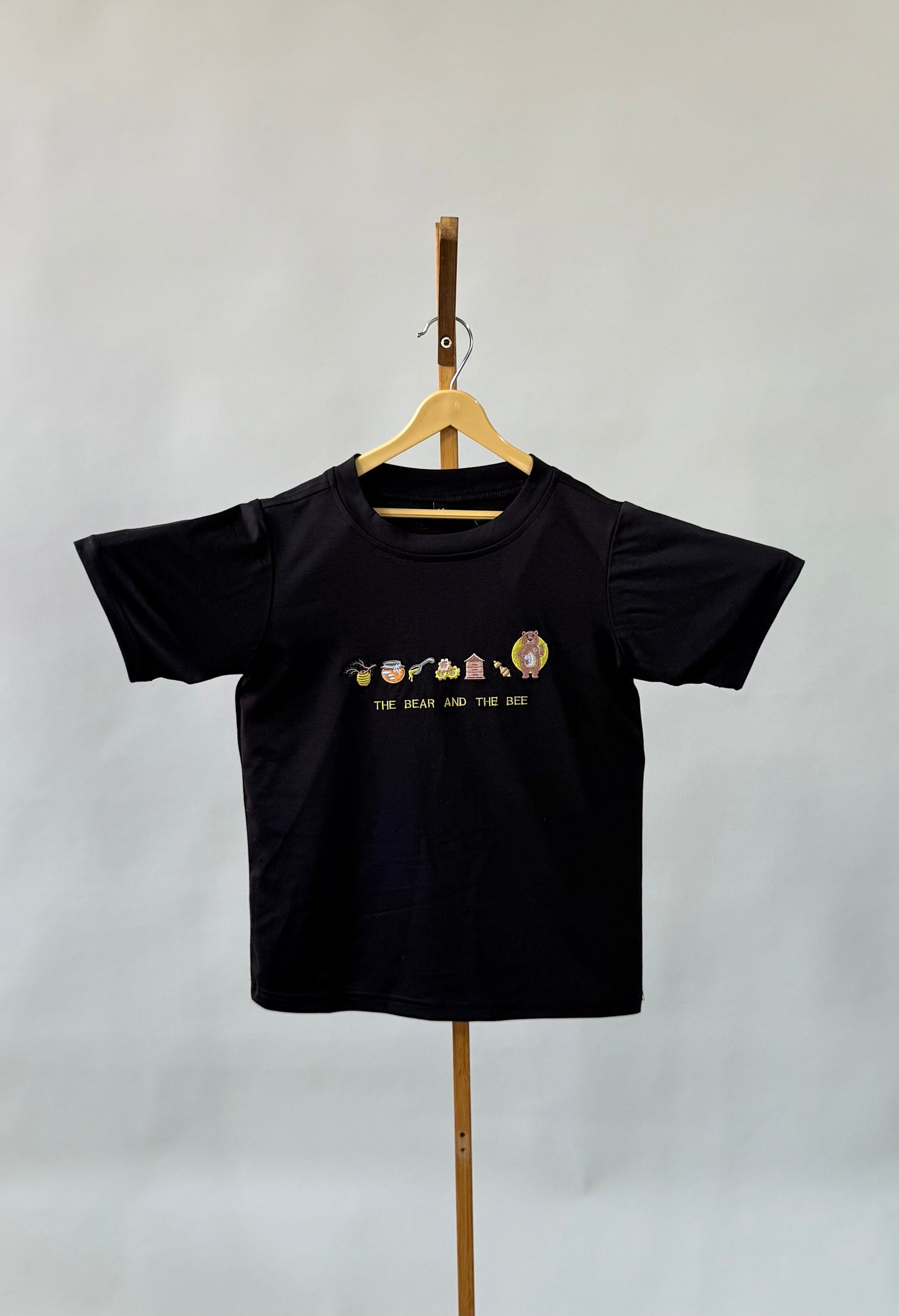 Tencel™ Fabric The Honey and The Bear Story Inspired Embroidered Half Sleeves T-Shirt