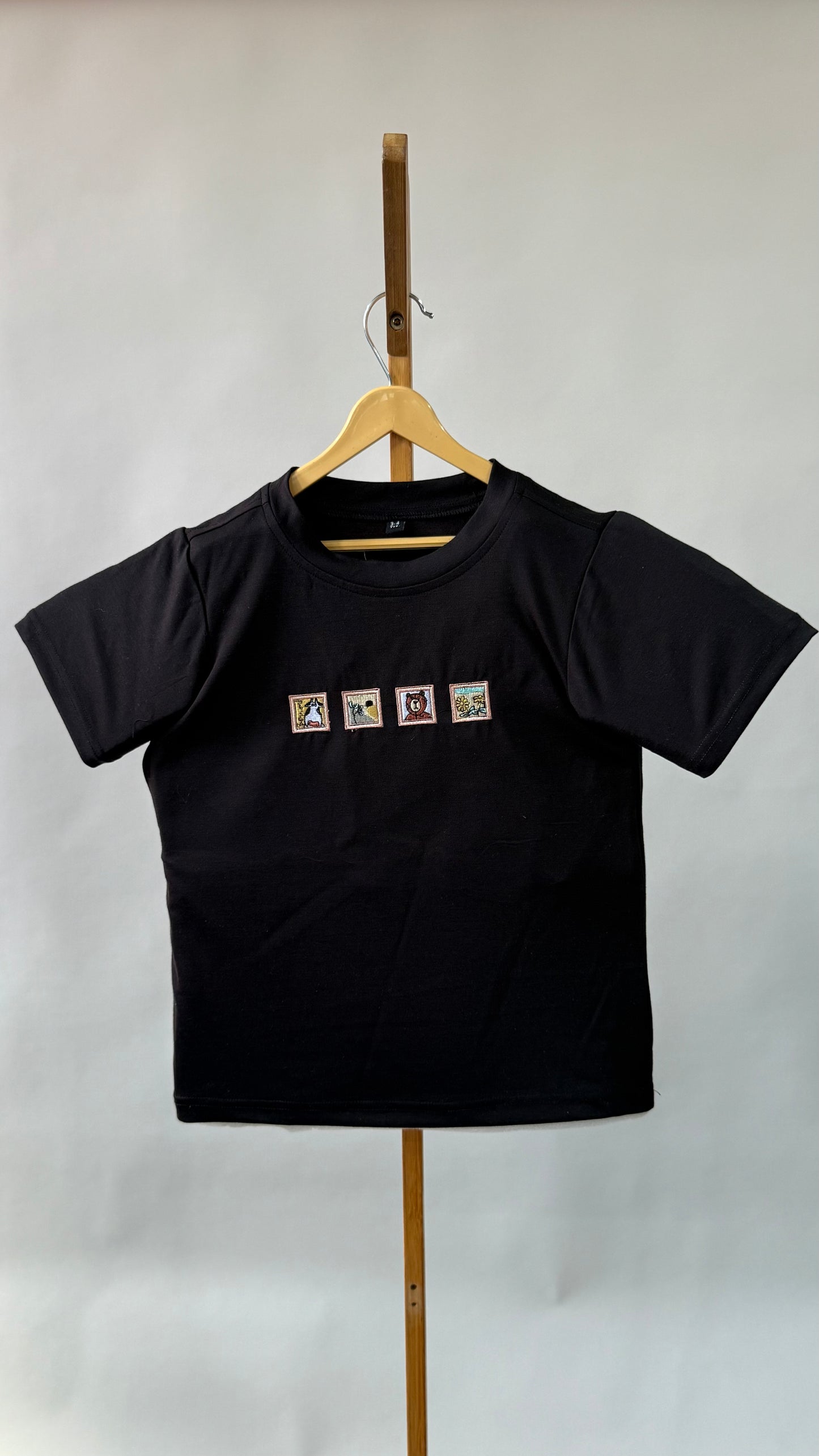 Tencel™ Natures Walk Inspired Embroidered Half Sleeves T-Shirt