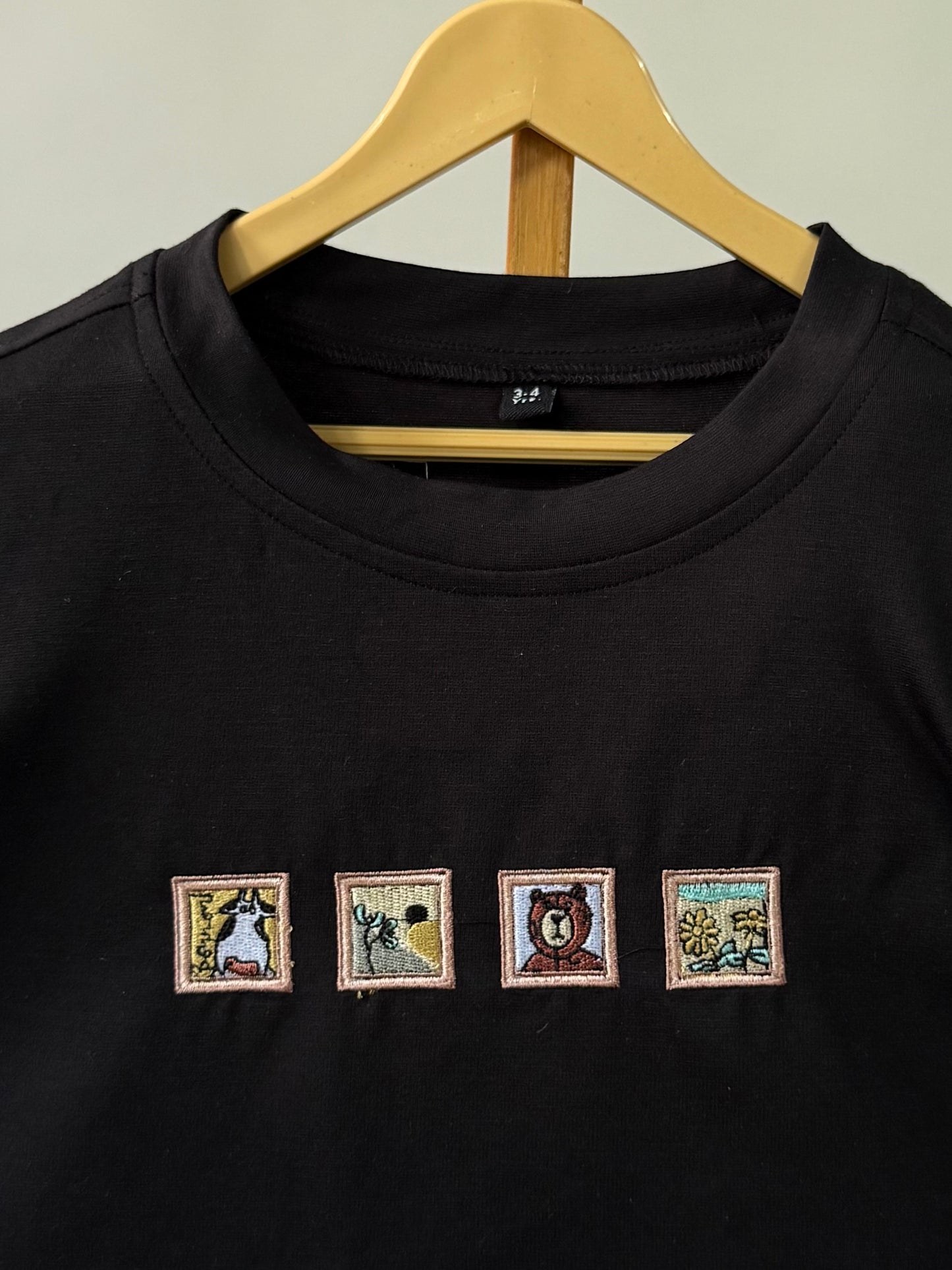 Tencel™ Natures Walk Inspired Embroidered Half Sleeves T-Shirt