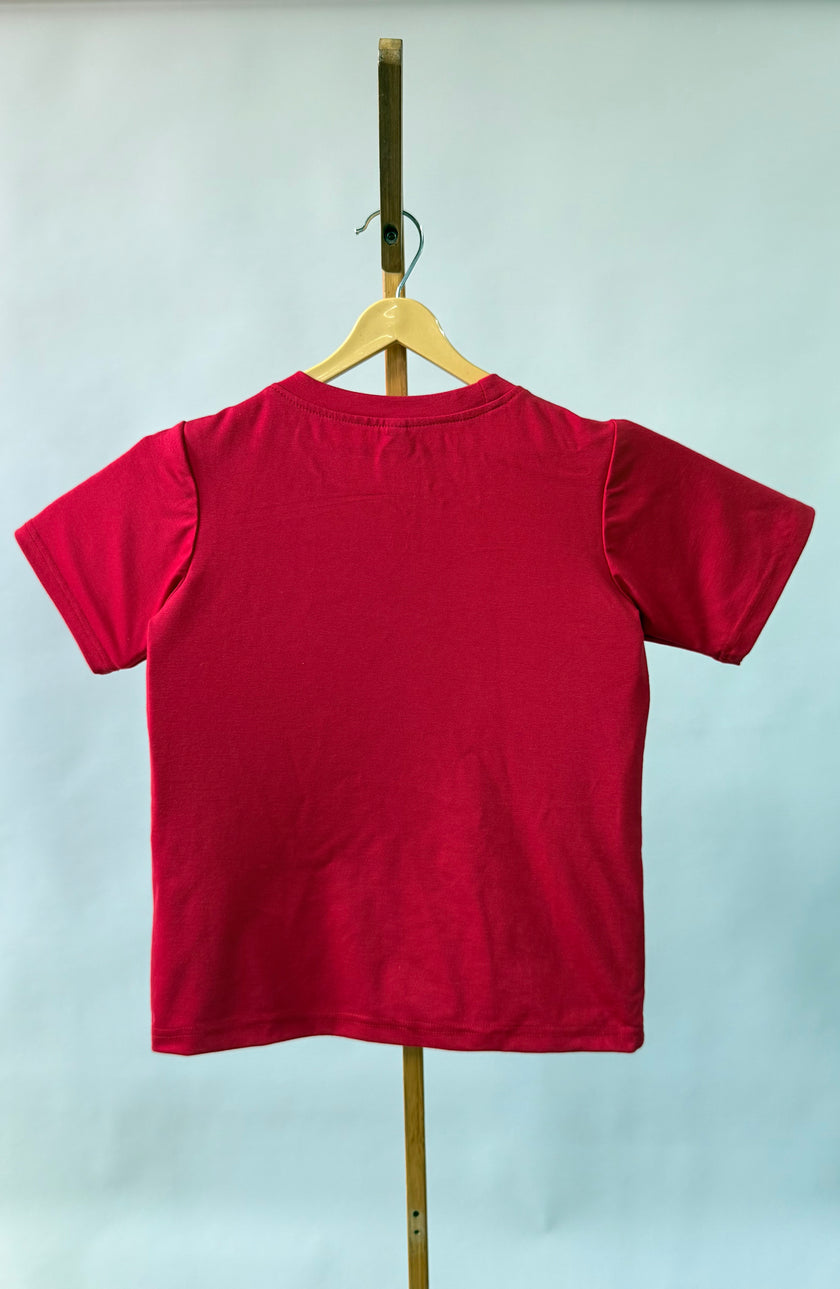 Tencel™ Fabric Pacman Inspired Embroidered Half Sleeves T-Shirt