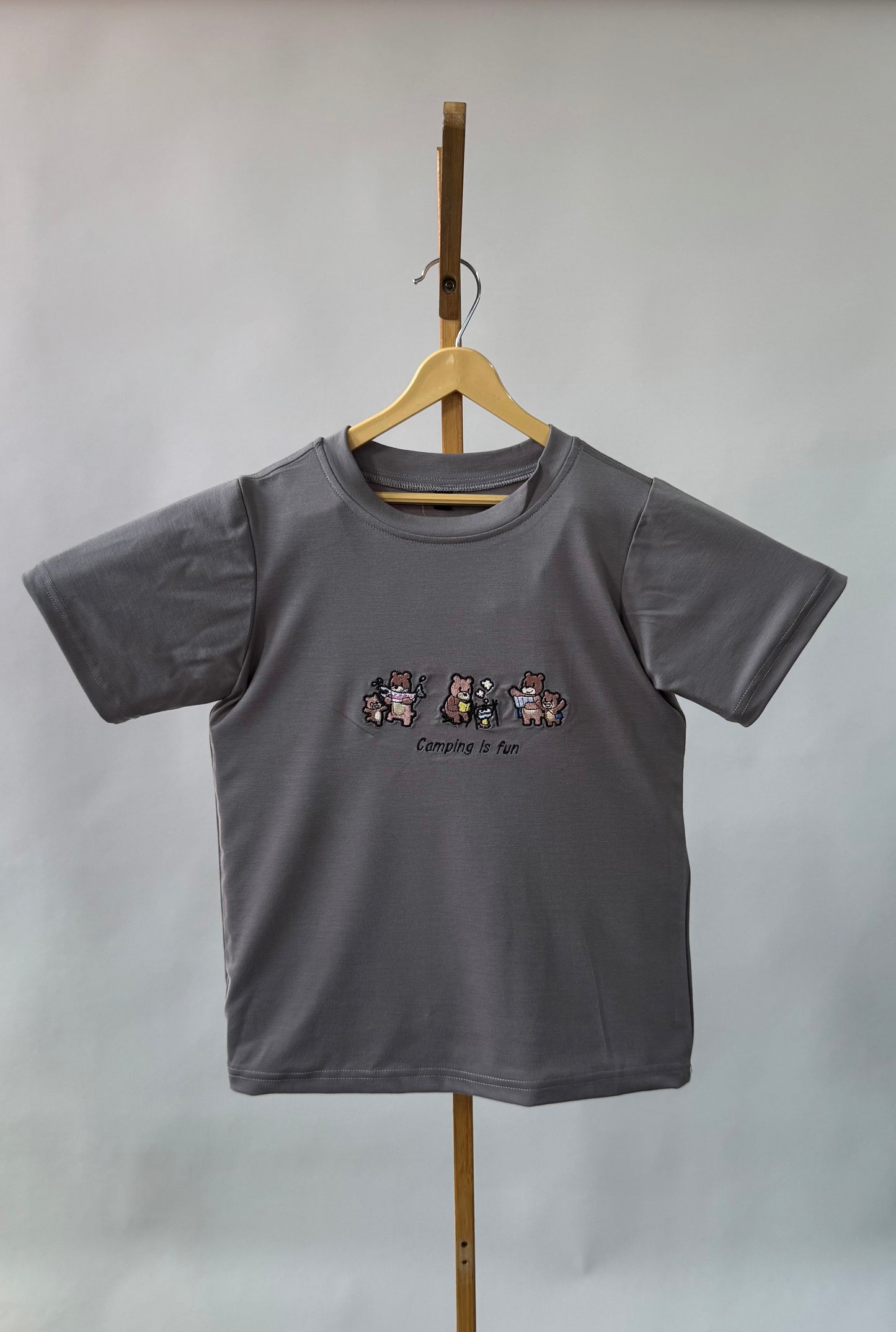 Tencel™ Fabric Camping Inspired Embroidered Half Sleeves T-Shirt
