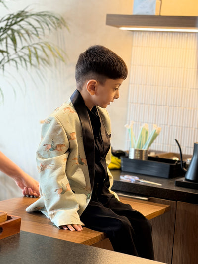 Mare & Stallion Print Premium Pure Linen Blazer Set