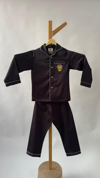 Lion Themed Embriodered Night Suit
