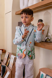 Nature Flights Pure Linen Blazer Set