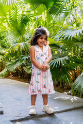 Sultan Tapestary Printed Pure Linen Blazer Dress