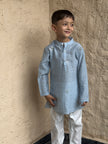 Dusty Starlight – Mal Cotton Hand Embroidered Kurta Pajama Set