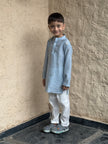 Dusty Starlight – Mal Cotton Hand Embroidered Kurta Pajama Set