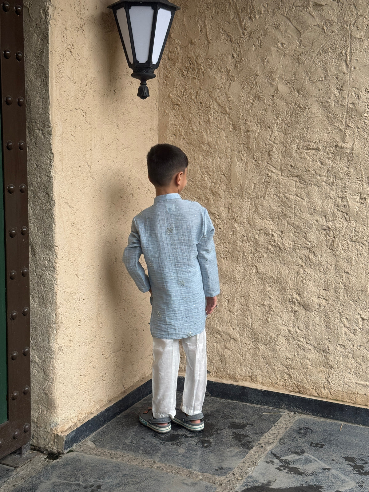 Dusty Starlight – Mal Cotton Hand Embroidered Kurta Pajama Set
