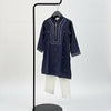 Royal Navy Blue Mirror work Kurta Pajama Set